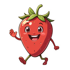 Fototapeta premium funny cartoon strawberry