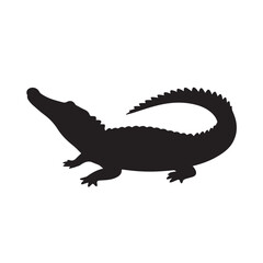 Fototapeta premium Alligator Silhouette Vector Art Reptile Icon, Wildlife Design, and Swamp Animal Graphic for Nature, Conservation, and Educational Projects (SVG, EPS)