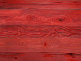 Close-up of vibrant red-stained wooden planks with visible wood grain, forming a bold and textured background.