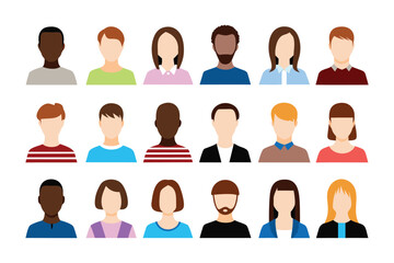 Diverse Human Avatar Collection: A vibrant and diverse collection of human avatars, each representing a unique individual, showcasing a spectrum of skin tones, hair styles, and cultural backgrounds.