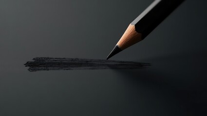 Pencil drawing art graphite sketch charcoal dark background creative design artistic tool concept  