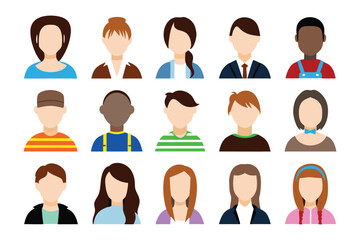 Diversity of Faces: A collection of diverse, faceless individuals, each representing a unique person. This collection showcases inclusivity.