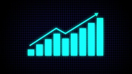 Business graph growth chat icon animation.