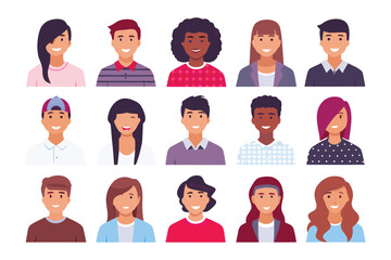 Diverse People Avatar: A Collection of diverse vector avatar, depicting a wide spectrum of ages, ethnicities, and gender identities, all set against a clean design.