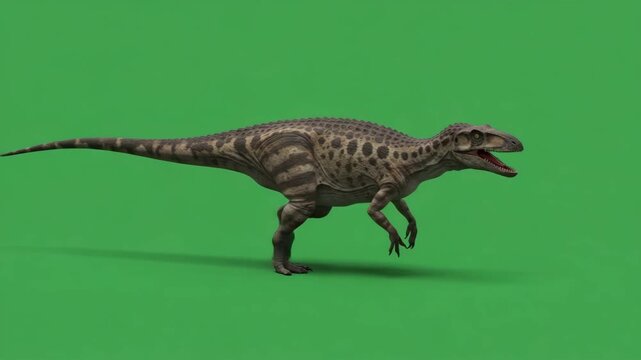Parasaurolophus animal walking on green screen background