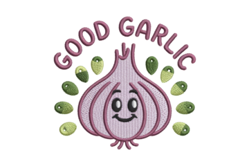 Happy garlic with text and cloves food vegetable