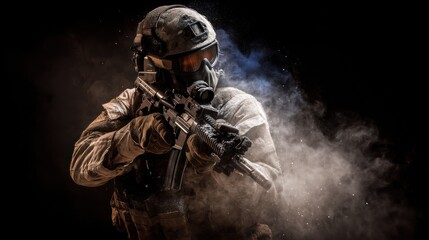 Fototapeta premium Armed soldier