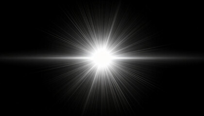 Radiant white light burst with symmetrical flare, emitting high-intensity glow in all directions.
