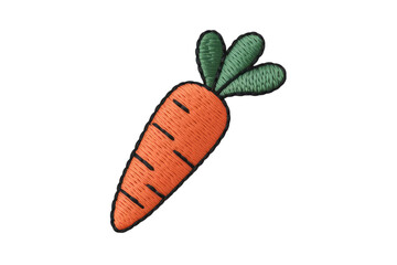 Orange carrot with green leaves embroidery image