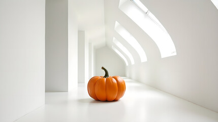 Orange Pumpkin under Soft Curved Architecture
