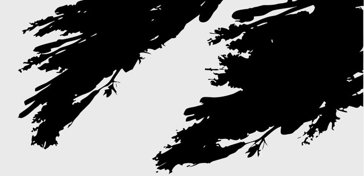 Vector  abstract representation of dark foliage against a light background creating a stark contrast view