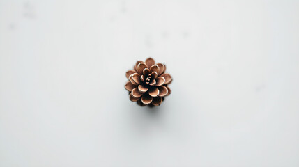 Single Pinecone on White Minimal Background
