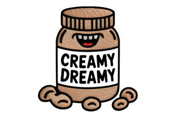 Peanut butter jar with happy face and peanuts food