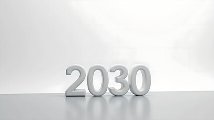 2030 Numbers in Bright Minimal Composition

