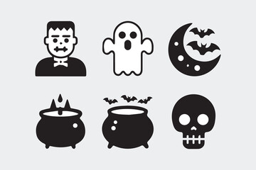 halloween spooky set illustration vector
