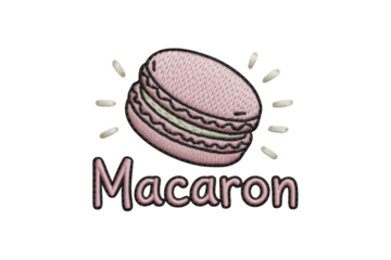 Pink macaron with text sweet dessert