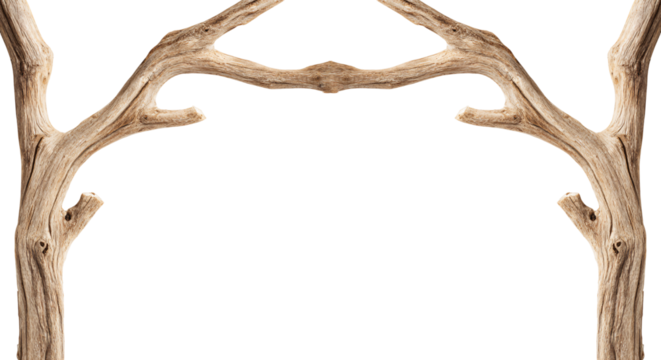 Organic Driftwood Top Border Frame Gothic Style