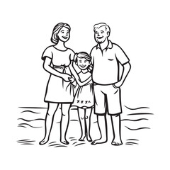 Grandparents and Granddaughter Enjoying Happiness at the Beach image vector
