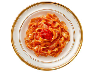 Authentic Italian Tagliatelle Pasta with Red Sauce – Gourmet Culinary Art on an Elegant Plate: Delicious Home Cooked Meal and Traditional Comfort Food