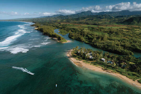 capture vibrant essence of sustainable tourism in hawaii where lush landscapes meet ecofriendly practices