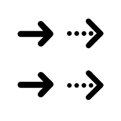 Illustration of two pairs of arrows indicating direction and progress in a sequence isolated on transparent background