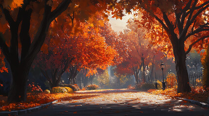 Autumn park path