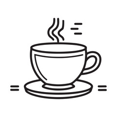 Coffee Cup Icon Vector Illustration on White Background, Minimalist Design for Beverage Branding