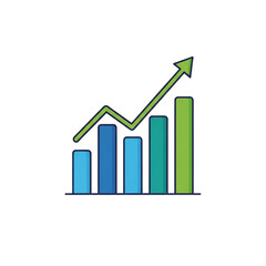 Growth chart business graph financial data analysis market trend report statistics upward arrow success