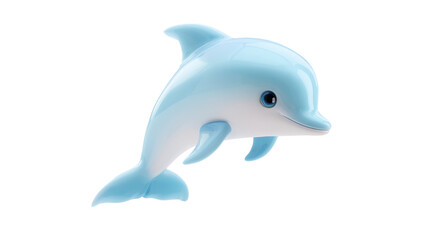 Cute Cartoon Dolphin Leaping on Transparent Background