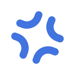 怒りマークの青いアイコン - シンプルでかわいい怒る･キレる、ムカつく感情のイメージパーツ素材