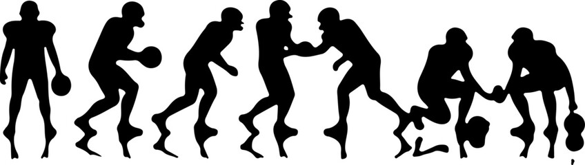 Obraz premium American football, players, NFL, sports vector graphics bundle