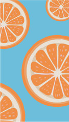 Summer Citrus Orange Slice Seamless Vector Flat Design