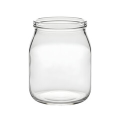 Clear glass jar isolated black background
