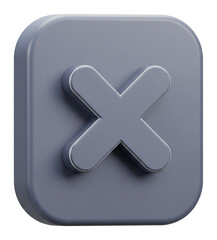 Fototapeta premium 立体的な灰色閉じるボタン