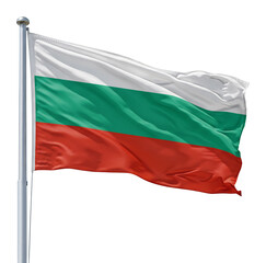 Obraz premium 白赤緑鮮やか国旗はためく