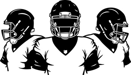 American football, players, NFL, sports art, vector bundle