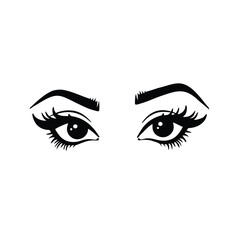 Black Eyed Woman Looking Up eyes eyelashes