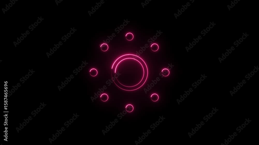 Poster neon pink circular abstract motion graphics background glowing futuristic elements dark backdrop