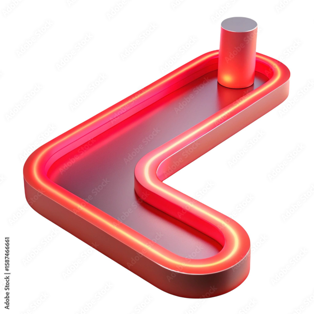 Fototapete abstract neon glowing 3d rendering design with a vibrant red and modern minimalist aesthetic