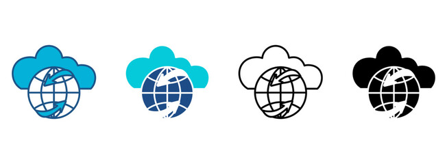Global Icon Set With Multiple Styles. Vector Illustration