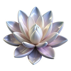 Beautiful 3d render of a delicate lotus flower with elegant petals isolated on black