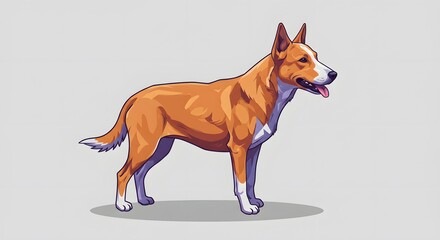 Stylized Dog Illustration - Vector Art of a Canine on a White Background