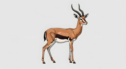 Vector Illustration of a Gazelle on White Background