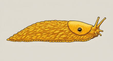 Stylized Yellow Slug Illustration