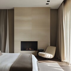 fireplace bedroom with a modern A