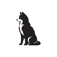 Obraz premium Minimalist Sitting Dog Vector Illustration — Pet Silhouette for Logo, Branding, and Design Projects