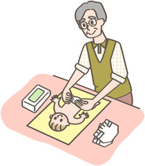 赤ちゃんのおむつ替えをする人