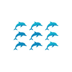 Naklejka premium different dolphin icons set on white background.svg