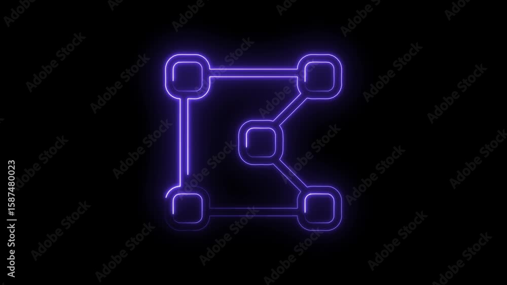 Poster glowing neon nodes and connections motion graphic perfect for technology visualizations and animatio