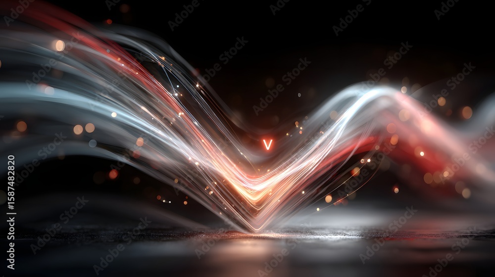 Poster captivating image of vibrant dynamic abstract lights and energy flows creating a futuristic digital 